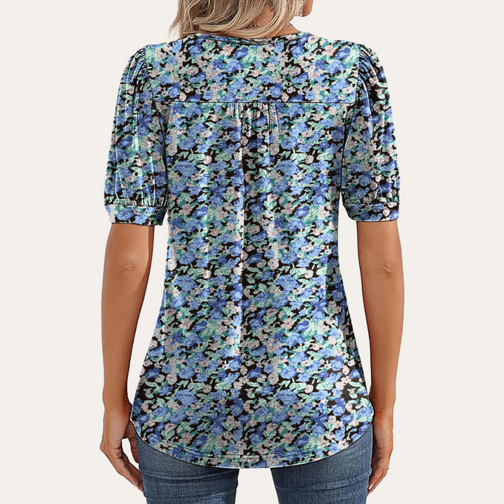 Stilla | Kvinders Blomster Puff Ærme Bluse
