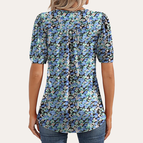 Stilla | Kvinders Blomster Puff Ærme Bluse