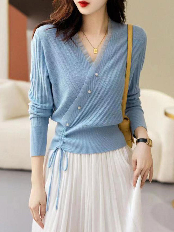 Stilla | Bluse Langærmet V-hals Bluse