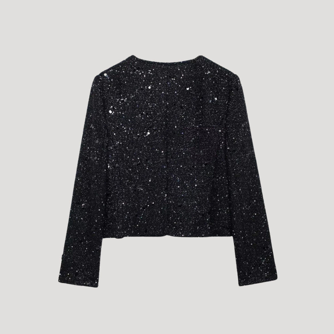 Stilla | Kvinder Glitrende Cropped Strikketrøje