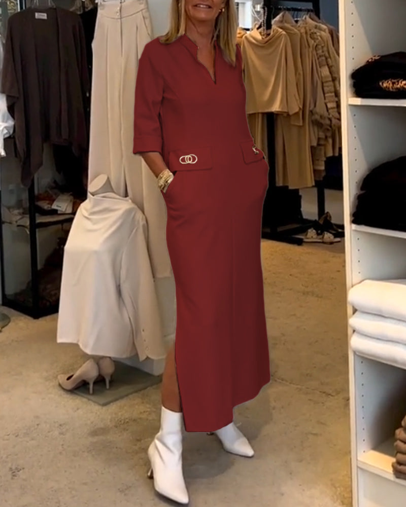 Stilla | Kjole Med 3/4 Ærmer