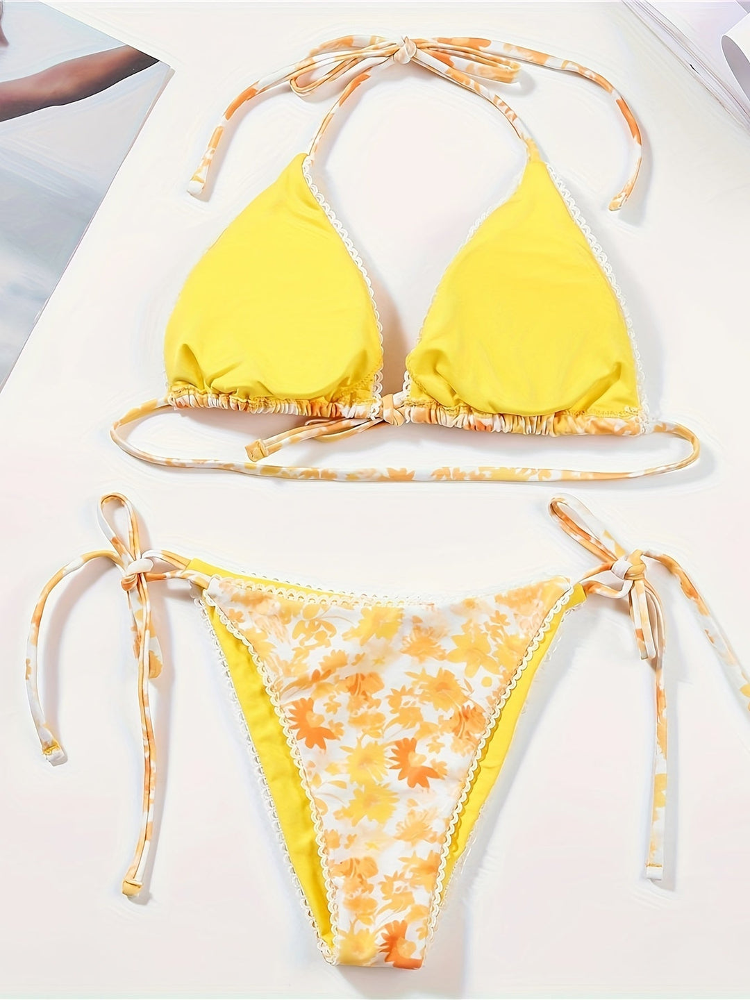 Stilla | Kvinders Bikini Med Print to Delt Sexet Badetøj Med Stropper