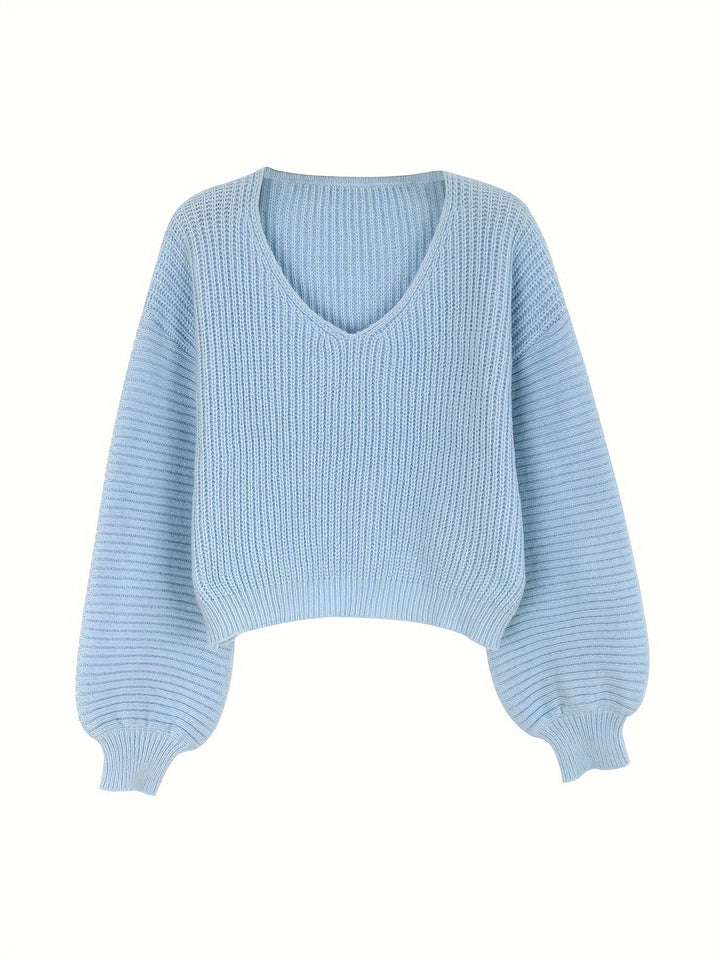 Stilla | V-udskæring Pullover Med Lanternærmer