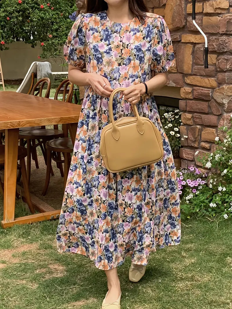 Stilla | Afslappet Kjole Med Blomstermotiv Violet Blue Let Kjole Til Sommer