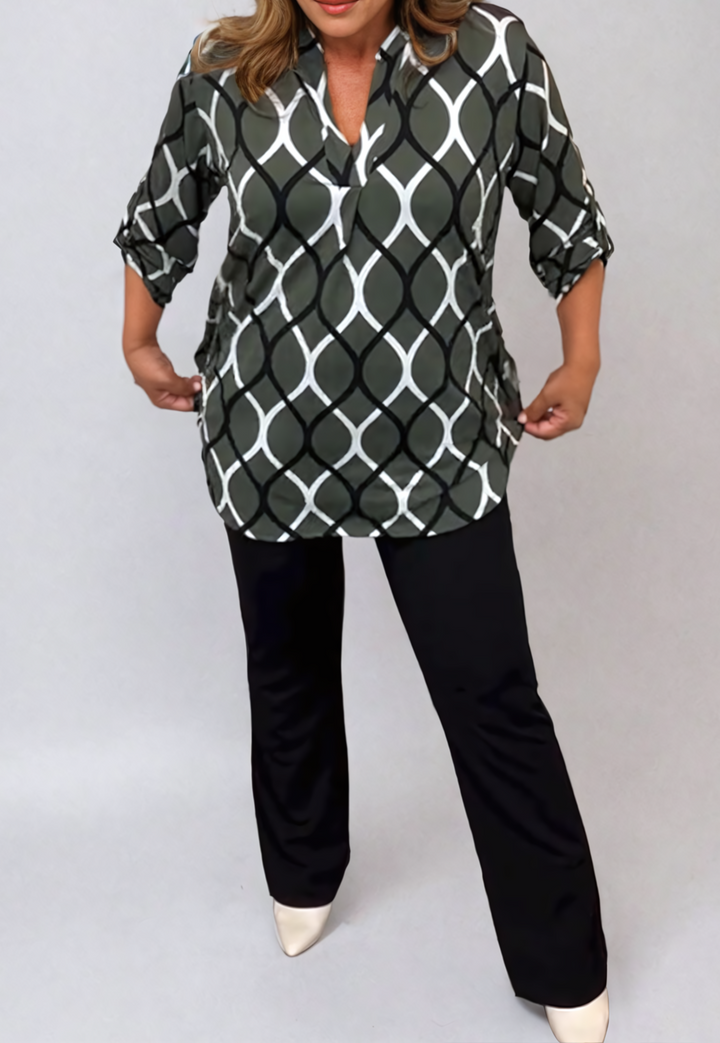 Stilla | Elegant Bluse skjorte med mave dækning