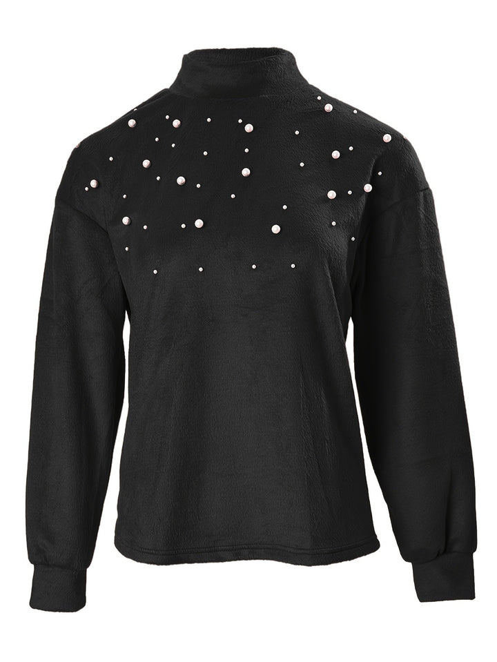 Stilla | Pullover med rullekrave og perler