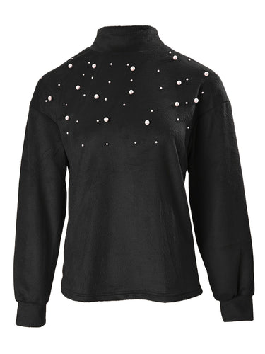 Stilla | Pullover med rullekrave og perler