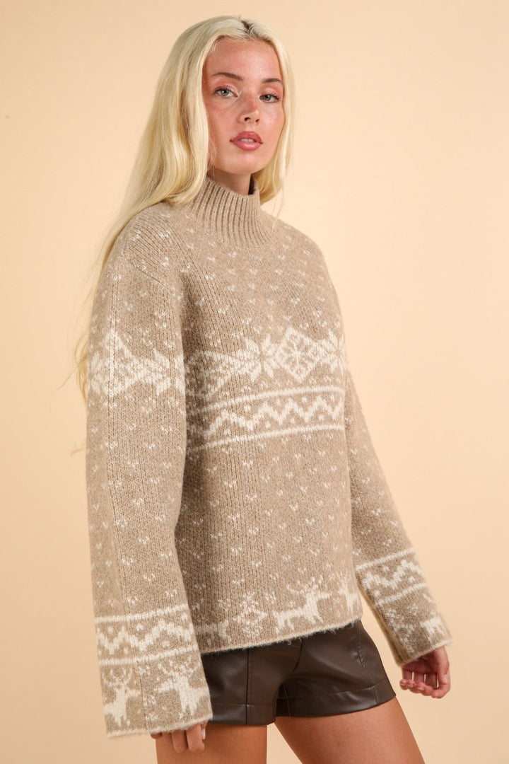 Stilla | Jul Element Pullover Med Lange Ærmer og Stående Krave