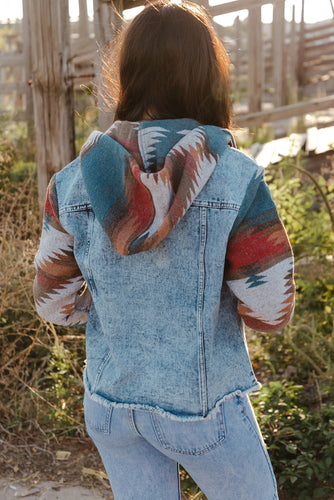Stilla | Elegant Jeansjakke Med Patchwork Og Knapper Til Dame