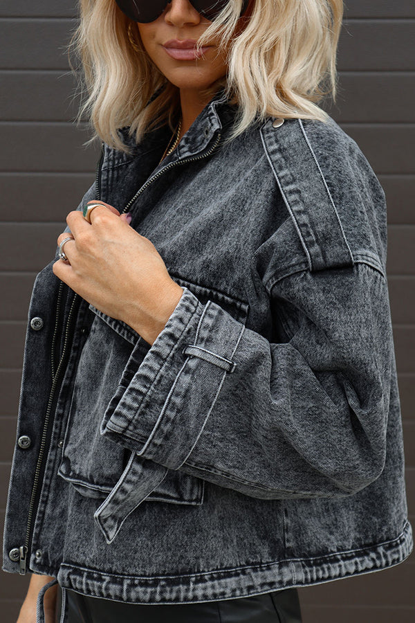 Stilla | Better Today Mineral Wash Denim Lommer Jakke
