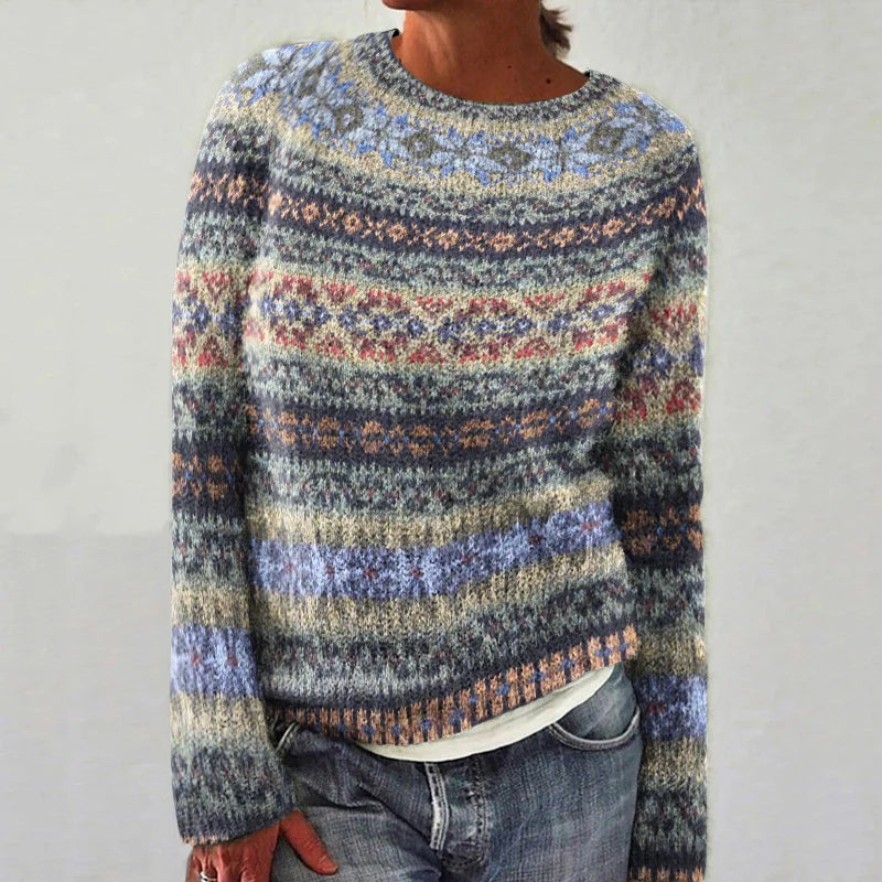 Stilla | Pullover med geometrisk mønster i vintage stil