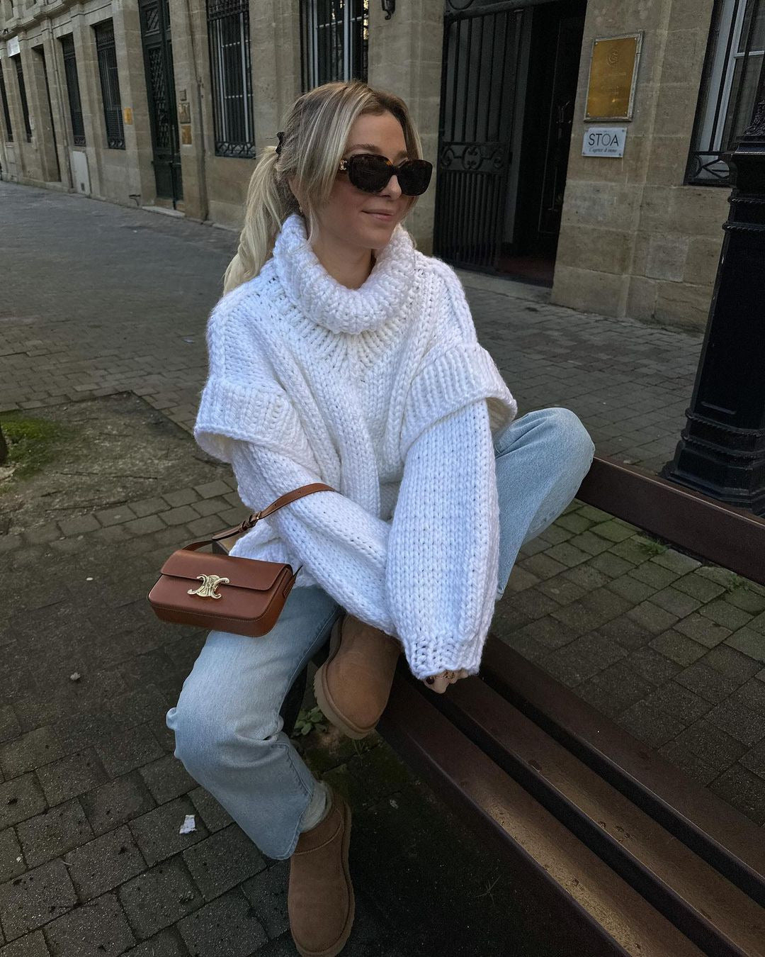 Stilla | Strik Oversize Rullekravepullover til Damer
