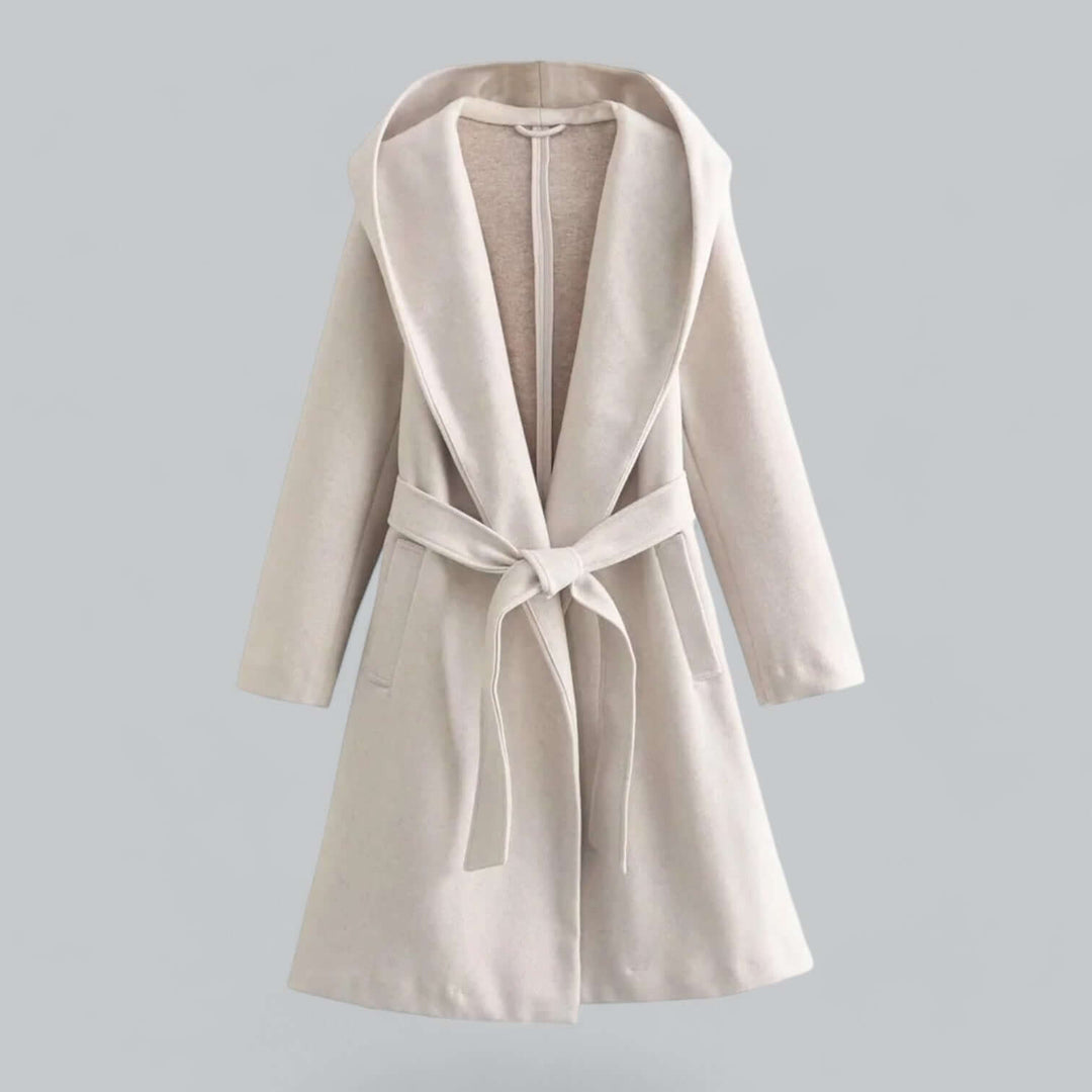 Stilla | Dame Hoodie Lang Trenchcoat