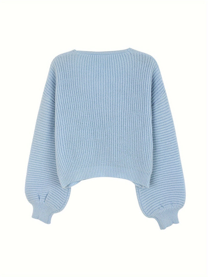 Stilla | V-udskæring Pullover Med Lanternærmer