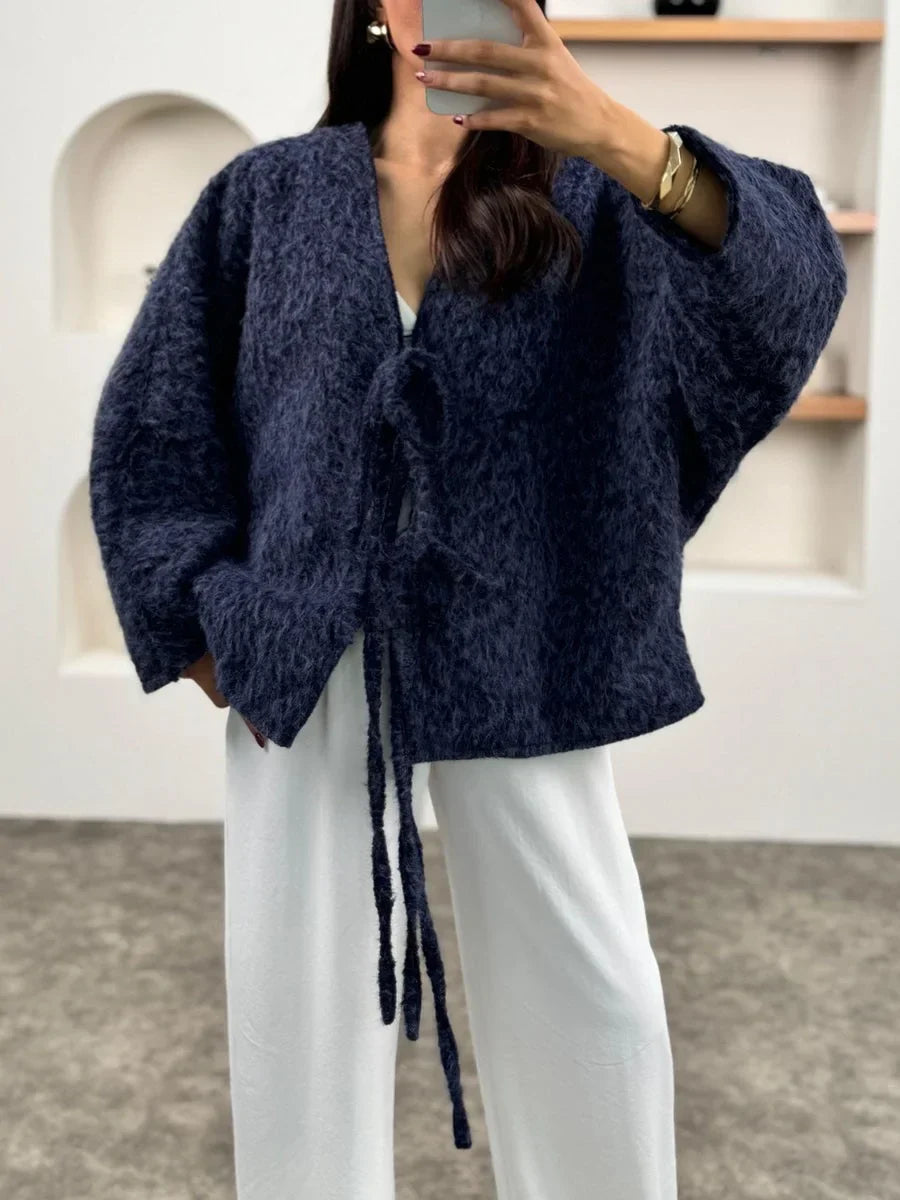 Stilla | Snørebåndsdetalje-strikpullover Til Et Unikt Look