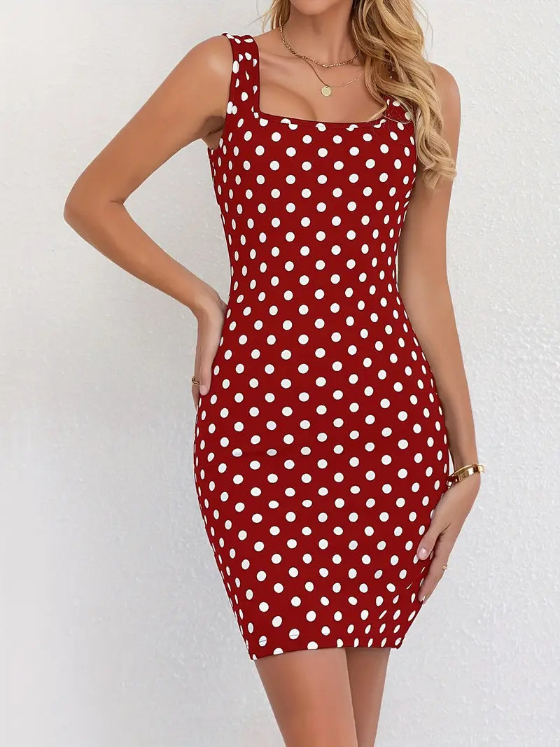 Stilla | Elegant Midi Kjole Med Prikker