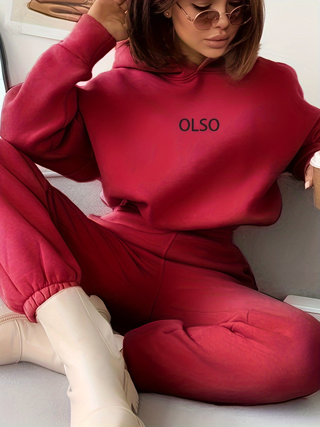 Stilla | Sweatshirt- og joggingbukser-sæt med bogstavtryk