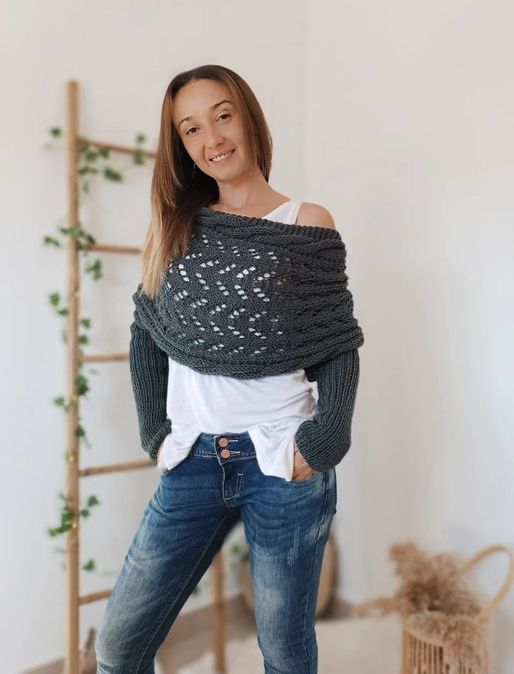 Stilla | Strikscarf med fletmønster