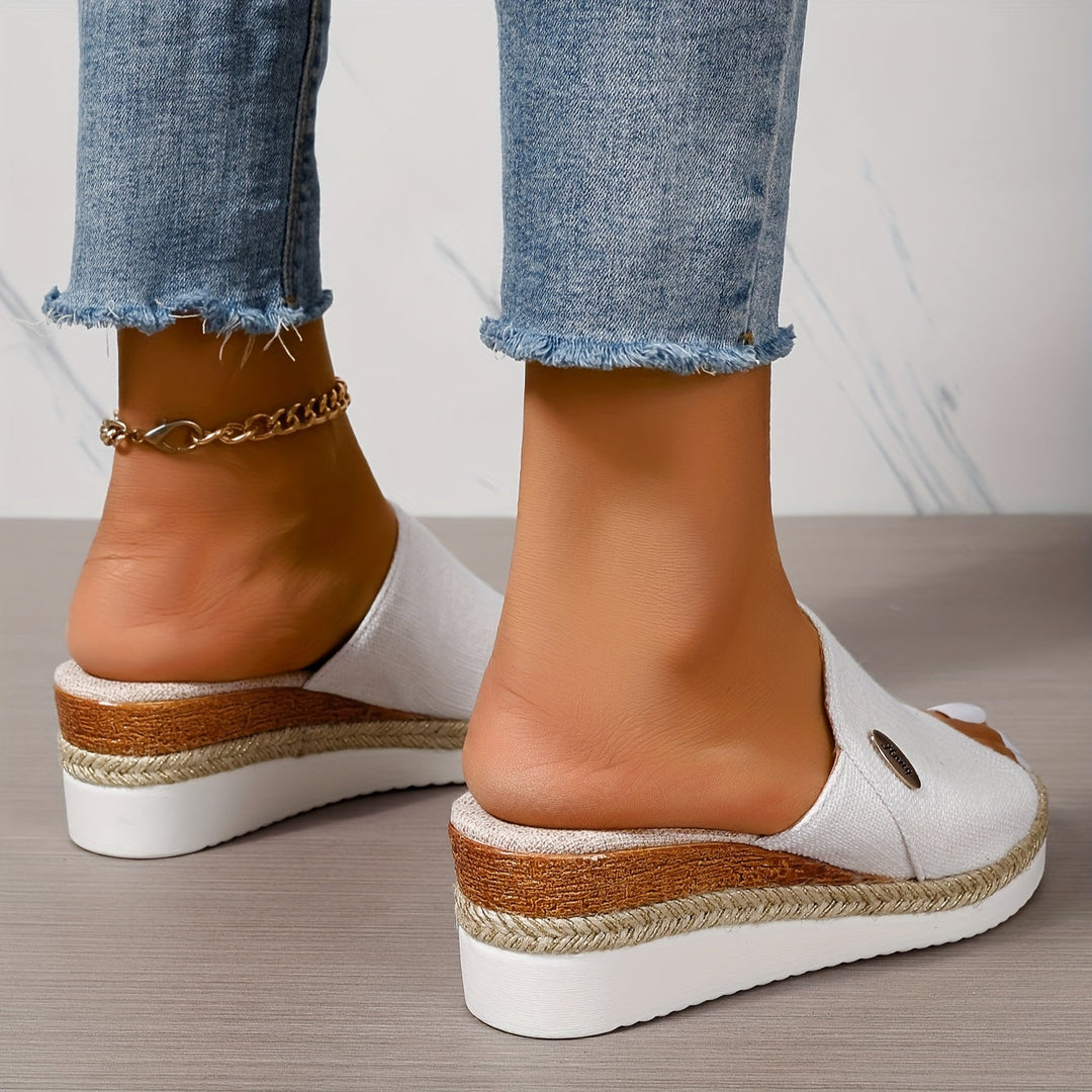 Stilla | Dame Sandaler På Platform Komfortable Slip on Kilehæle Til Sommer