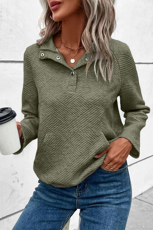 Stilla | Snap Button Langærmet Sweatshirt