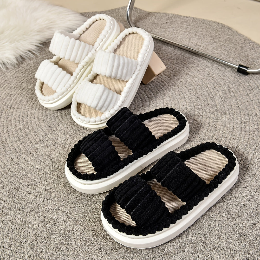 Stilla | Dame Tofarvede Sandaler Stof Med Striber