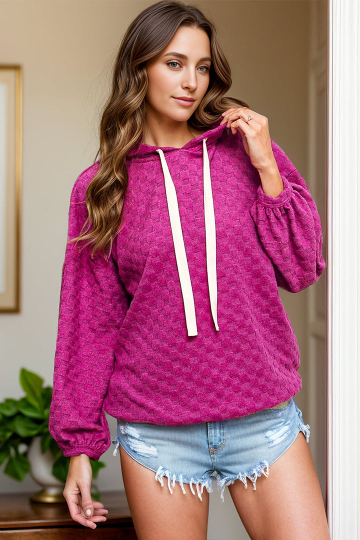 Stilla | Svedjakke Med Hætte og Lange Ærmer Med Snøre og Raglanærmer