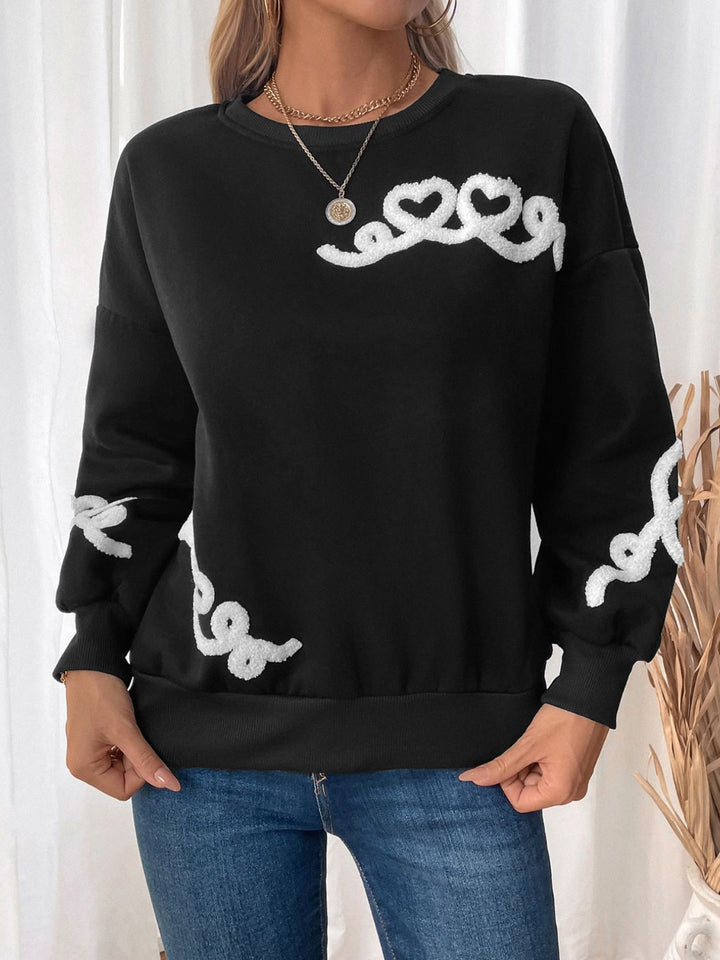Stilla | Pullover med lange ærmer og rund halsudskæring Perfee Heart