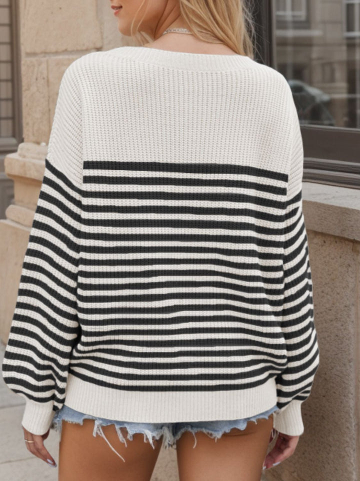 Stilla | Stribet sweater med lange ærmer til et tidløst look