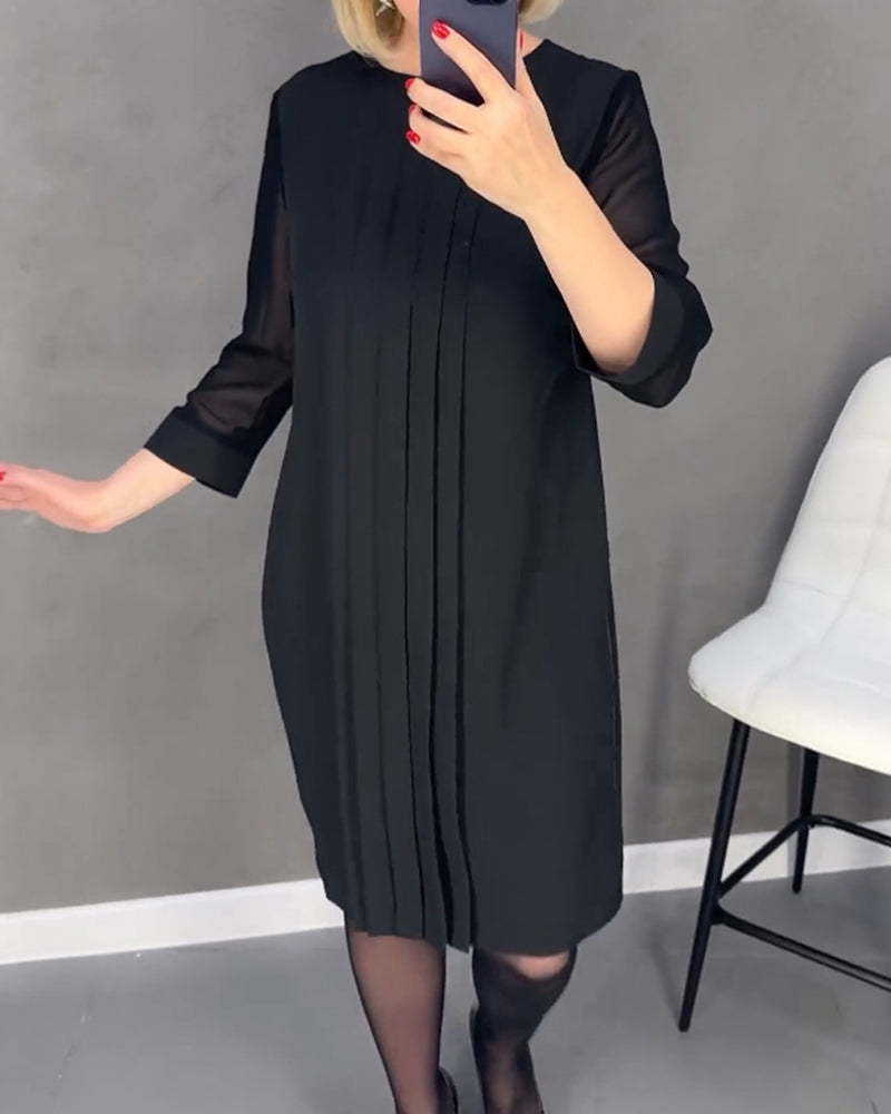 Stilla | Adora Kjole Enkel Med Fald Og Patchwork Net