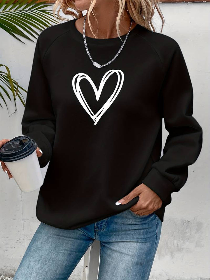 Stilla | Dame sweater med hjerte mønster
