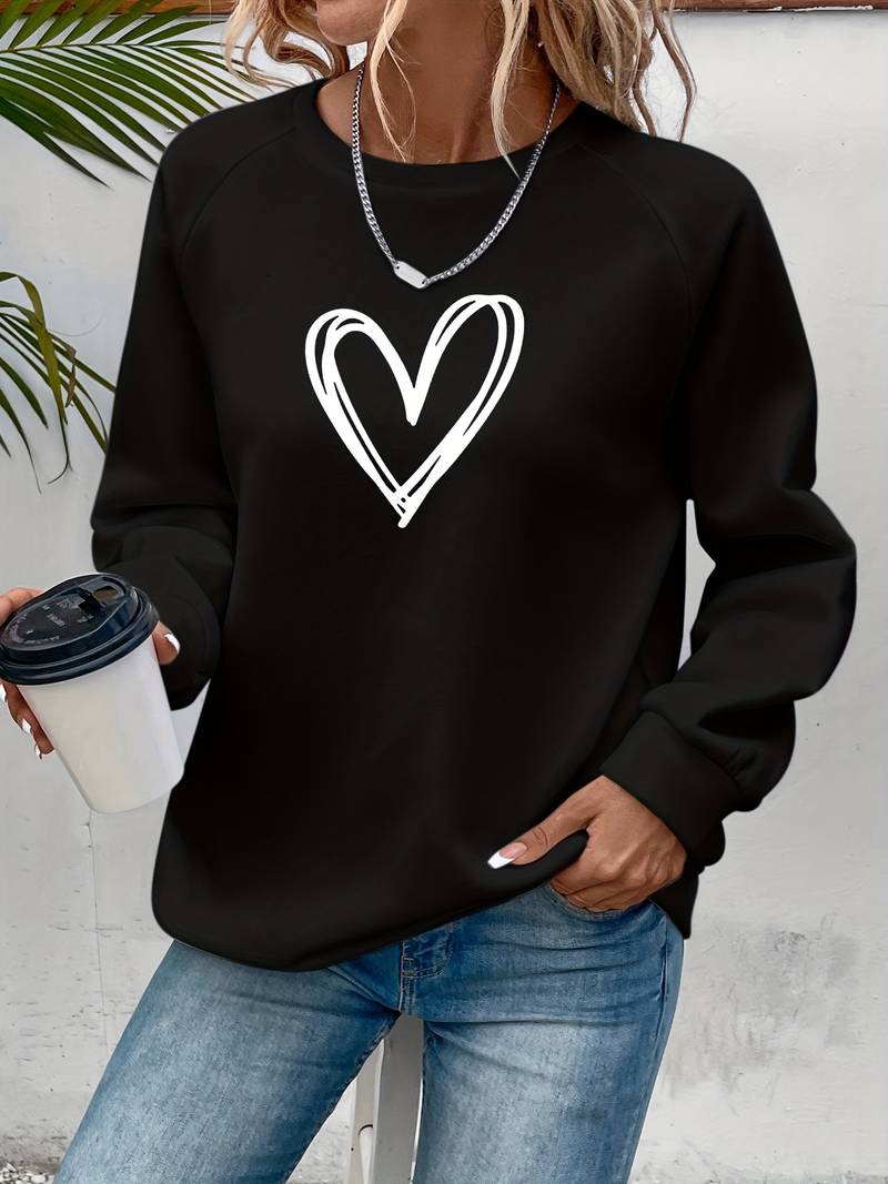 Stilla | Dame sweater med hjerte motiv