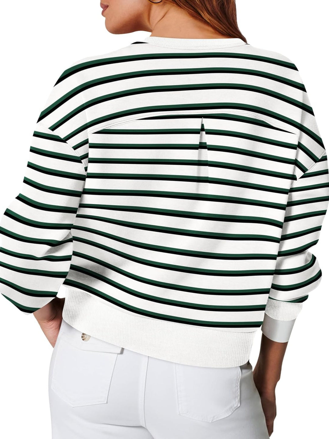 Stilla | Langærmet Stribet Sweatshirt Med Rund hals Lovelet