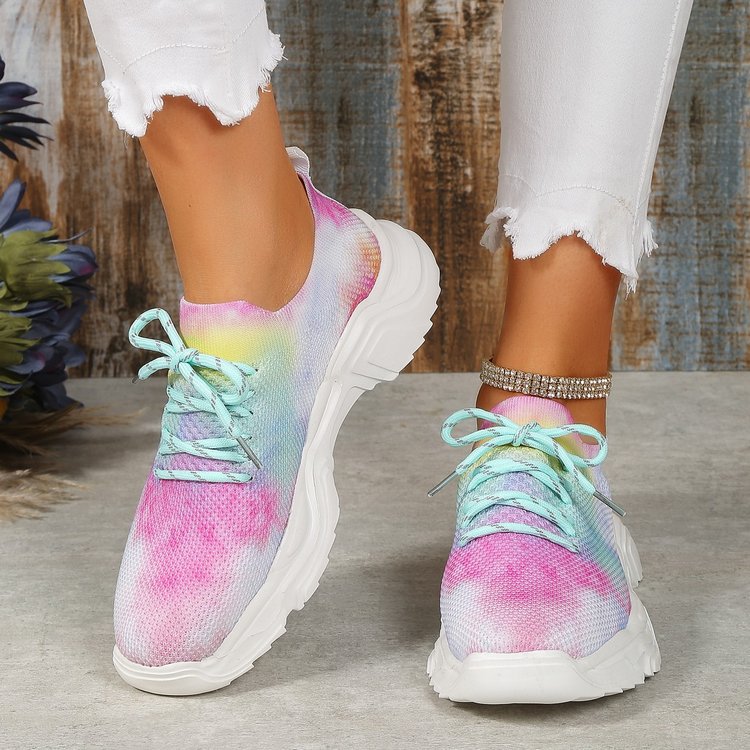Stilla | Åndbare Ortopædiske Sneakers Med Snørebånd Og Blomsterdesign