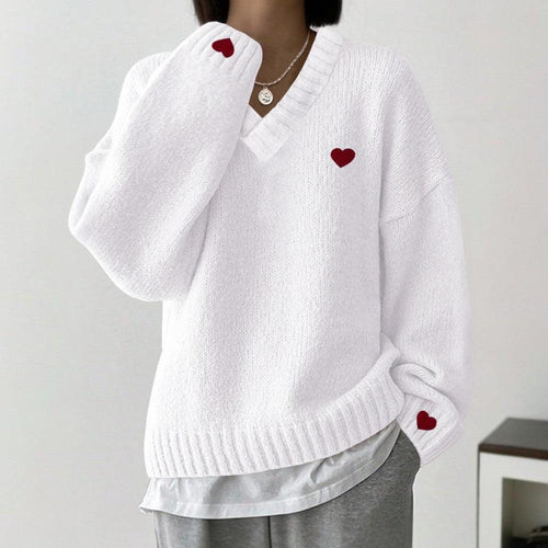 Stilla | Vintage hjertepullover med V-udskæring