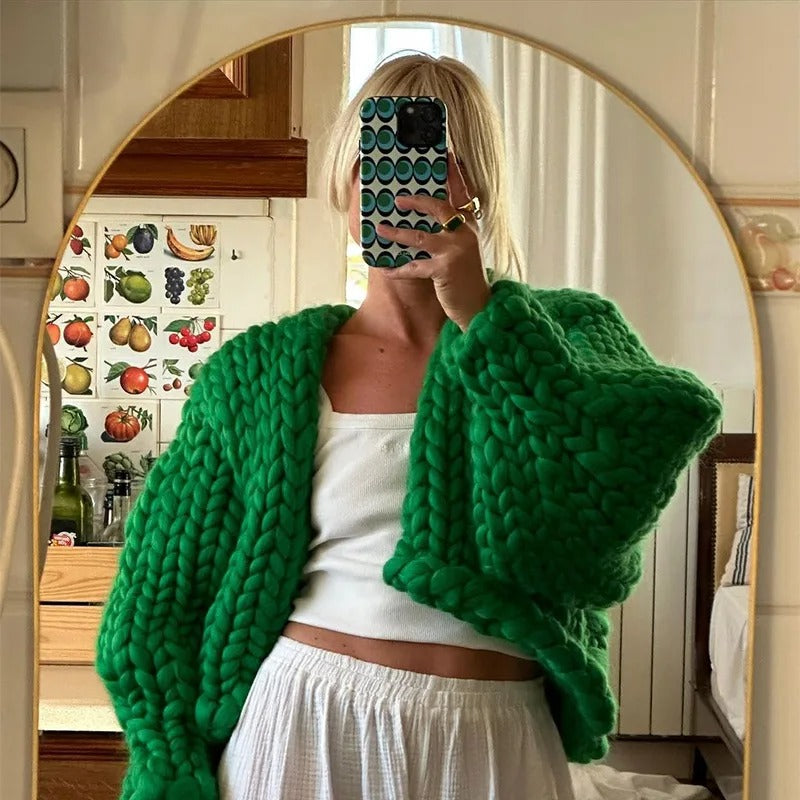 Stilla | Lunt Strikket Cardigan I En Ensfarvet Farve, Casual