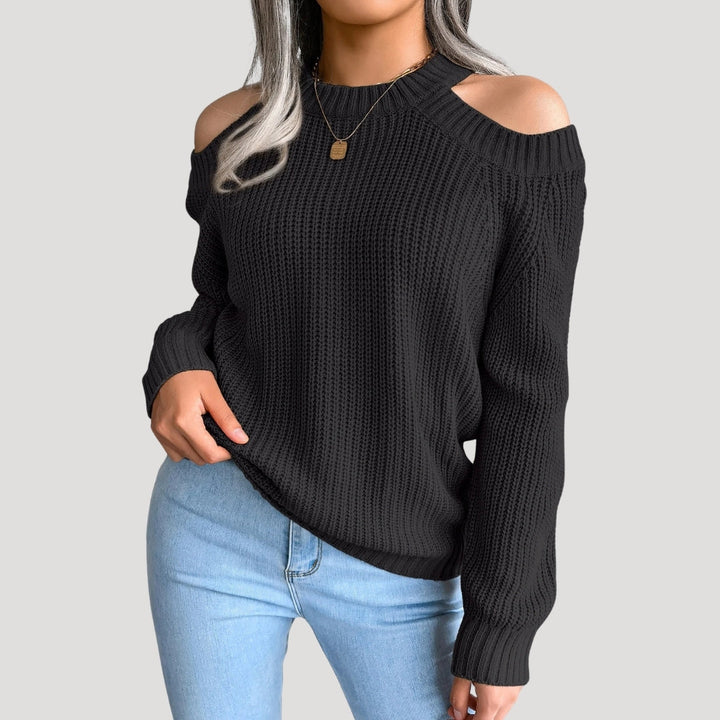 Stilla | Kold Shoulder Strikket Trøje