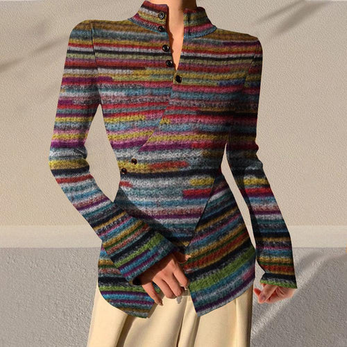 Stilla | Pullover Med Lange Ærmer I Retro Stribet Design