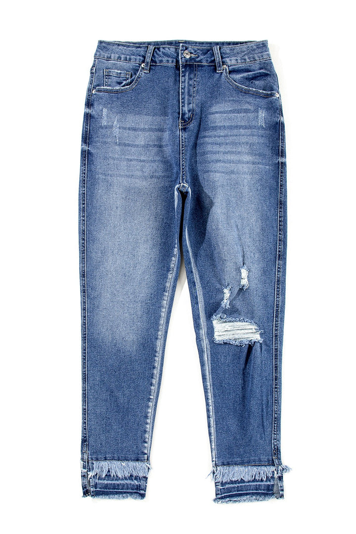 Stilla | Hem Distressed Jeans Med Lommer