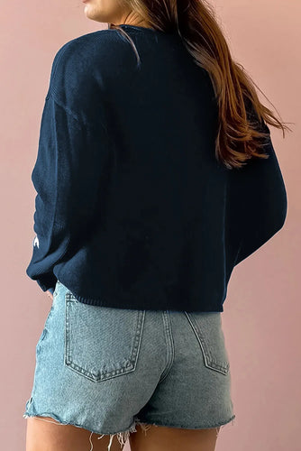 Stilla | Pullover med lange ærmer og rund stjernekrave