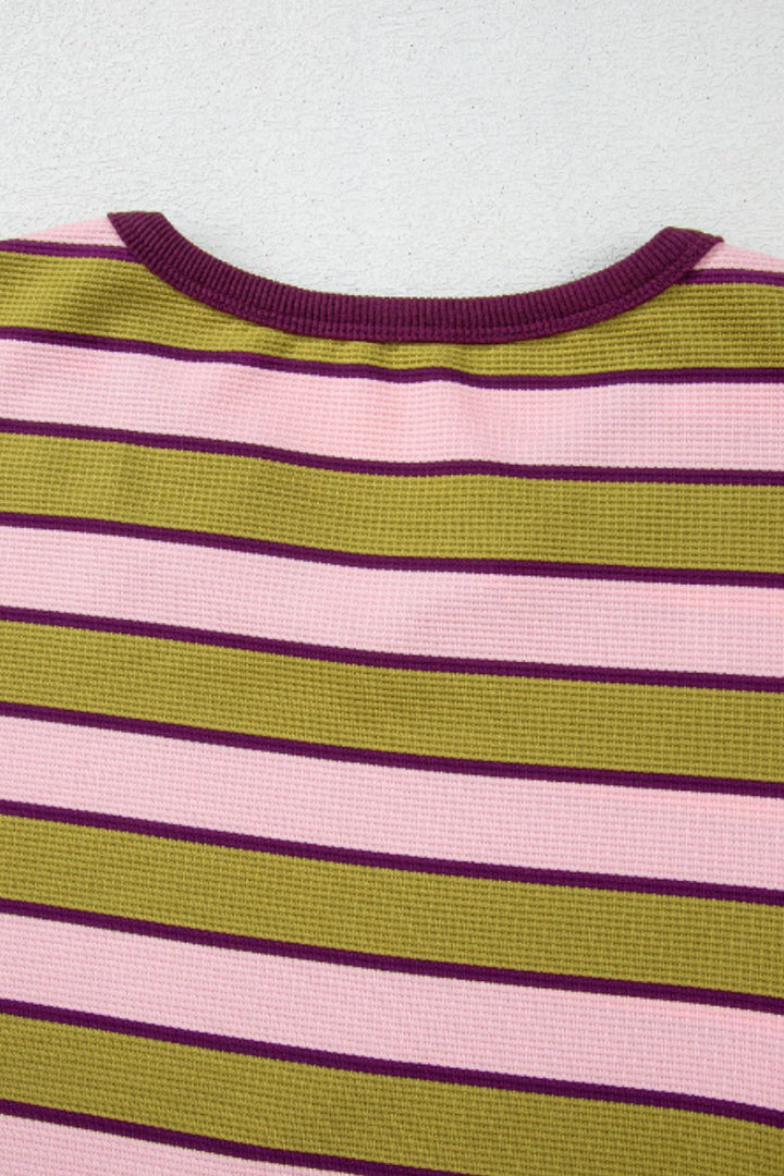Stilla | Langærmet Stribet T-shirt Med Flæse