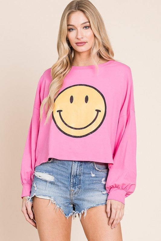 Stilla | Ansigt Langærmet Crop Top