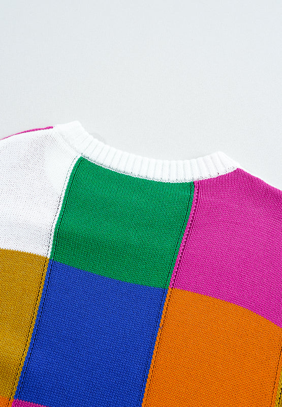 Stilla | Pullover med farveblok, rund halsudskæring og lange ærmer