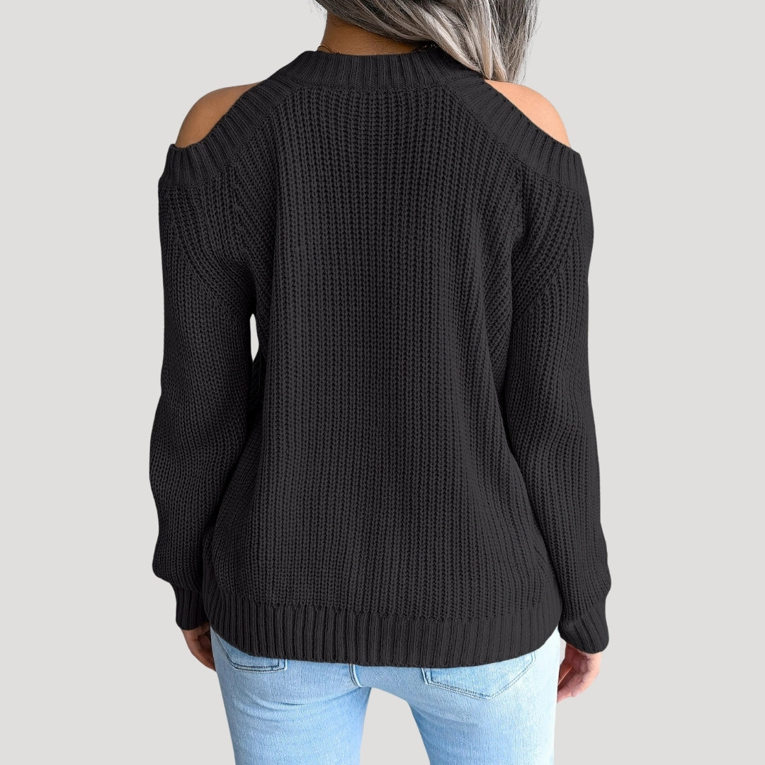 Stilla | Kold Shoulder Strikket Trøje