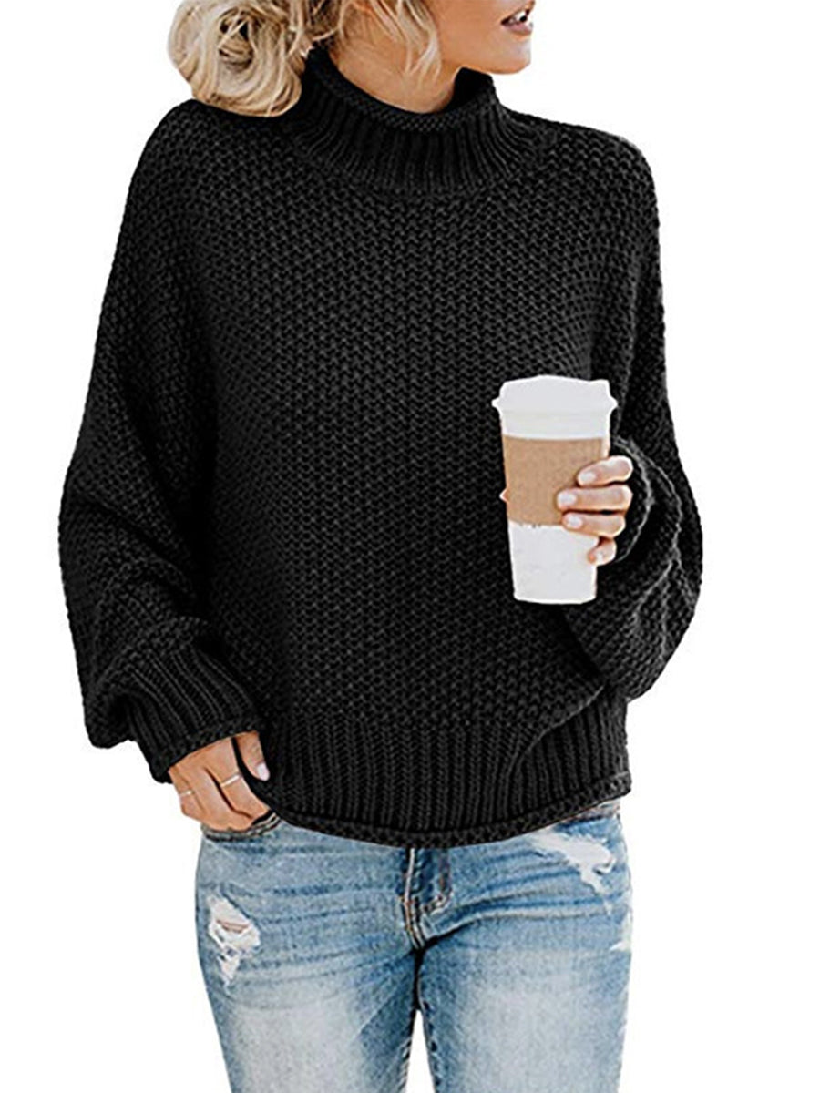 Stilla | Pullover med rullekrave og faldende skuldre