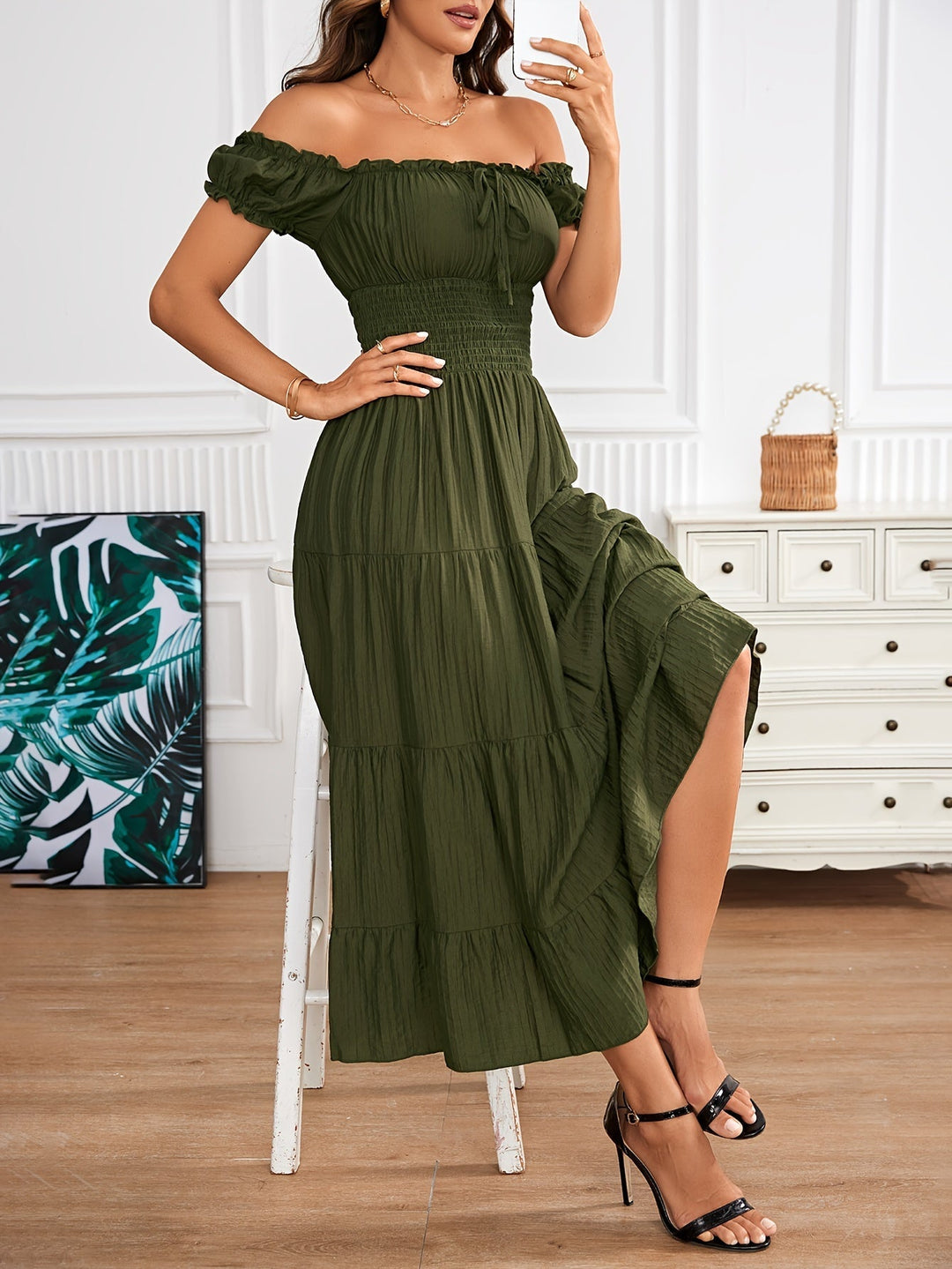 Stilla | Maxi Kjole Med Bare Skuldre
