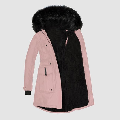 Stilla | Elegant Frakke Med Fake Fur Kant