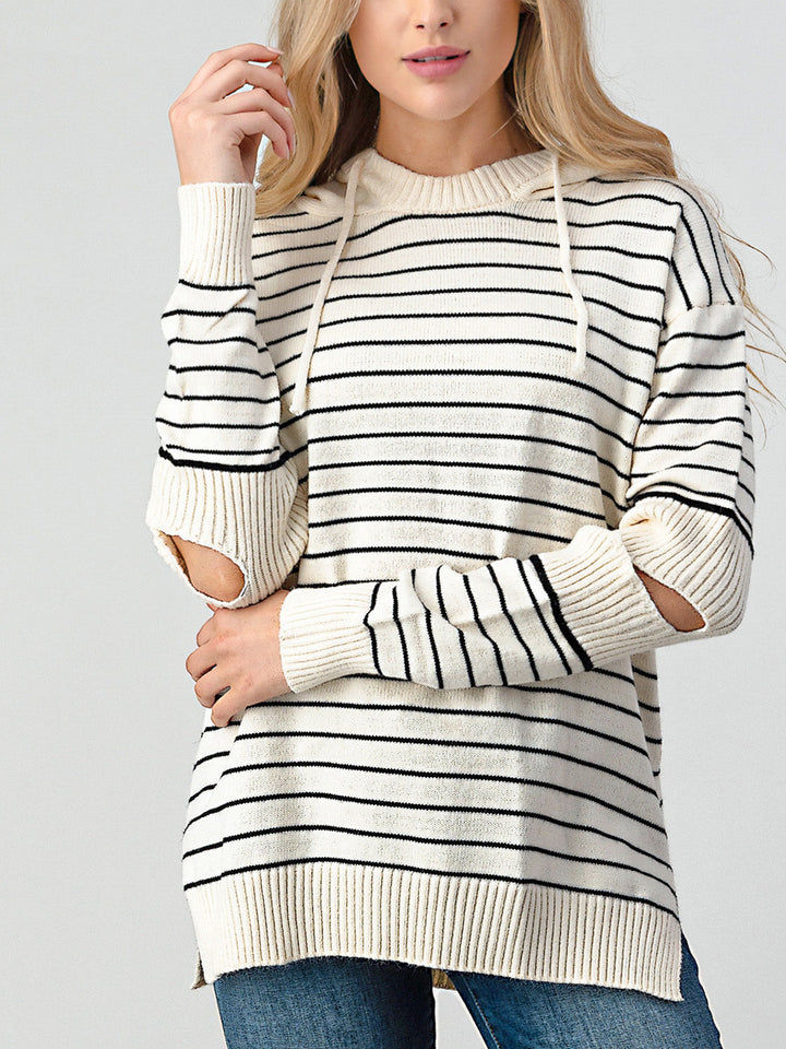 Stilla | Skinnende Stribet Pullover Med Uddrag