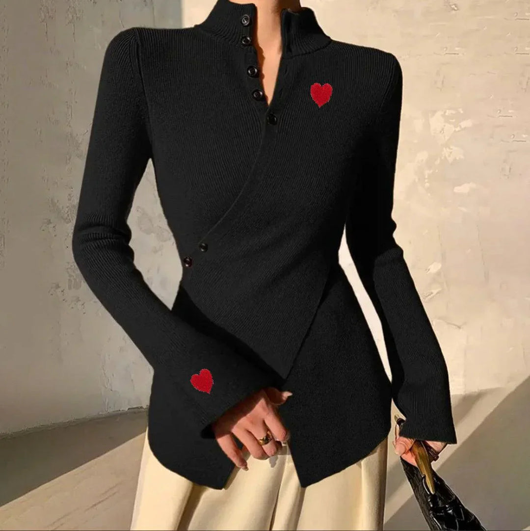 Stilla | Pullover Sort Heartbeat