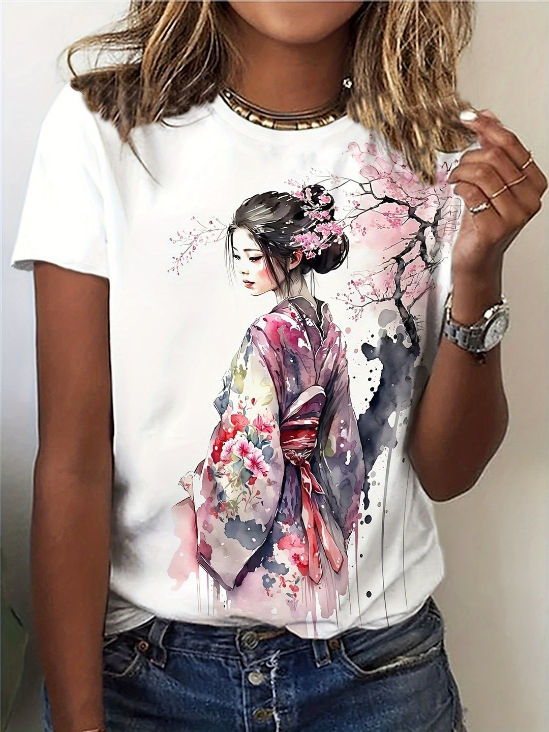 Stilla | Dame T-Shirt Blomstermønster