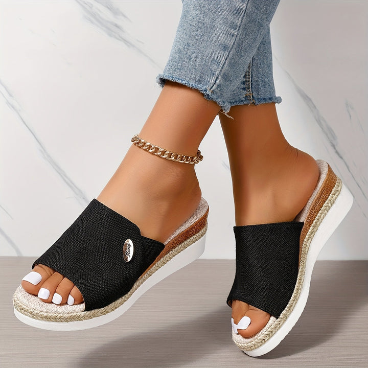 Stilla | Dame Sandaler På Platform Komfortable Slip on Kilehæle Til Sommer